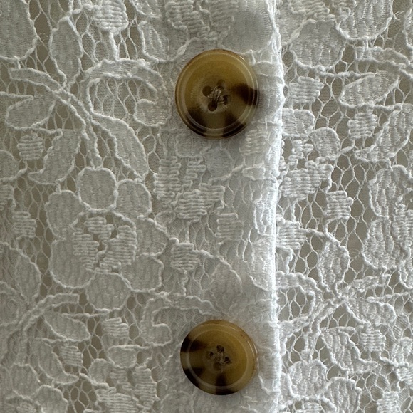 Abercrombie & Fitch White Lace Button-Down Mini Dress Size S - Picture 5 of 13